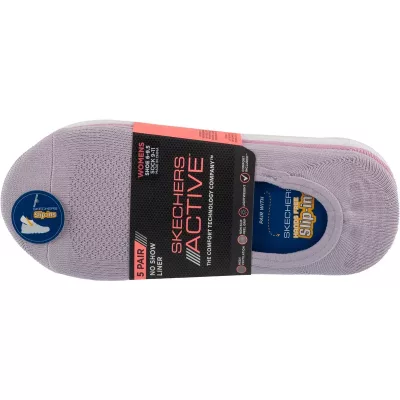 Skechers 5pk Microfiber Liner Socks S113836-PRLV