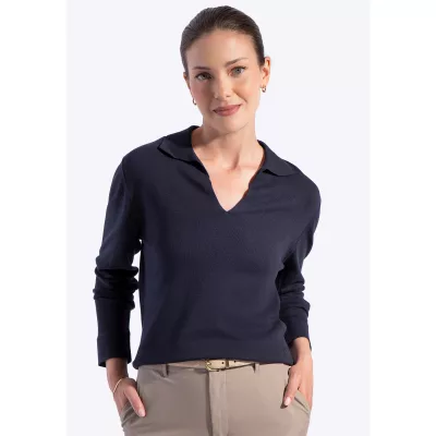 Wittchen Sweter damski z dekoltem V-neck granatowy