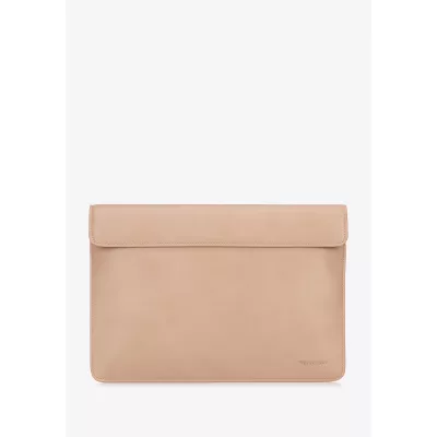 Wittchen Etui na laptopa 13” z imitacji skóry beżowe