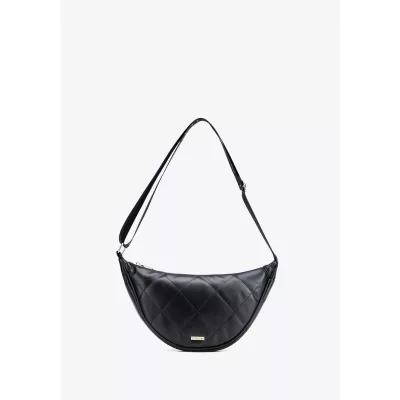 Wittchen Damska torebka crossbody w geometryczne przeszycia czarno - złota