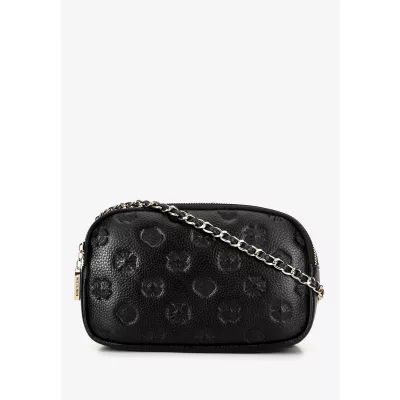 Wittchen Damska crossbody ze skóry na łańcuszku czarna