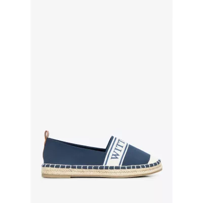 Wittchen Damskie espadryle z lamówką z logo granatowe
