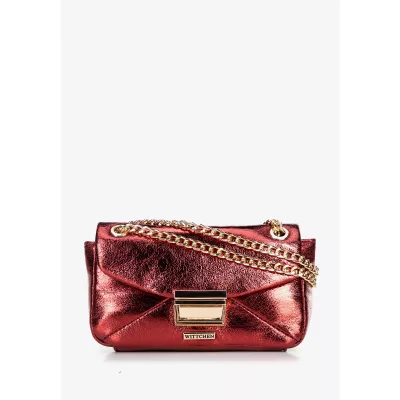 Wittchen Minitorebka crossbody z połyskującej ekoskóry czerwona