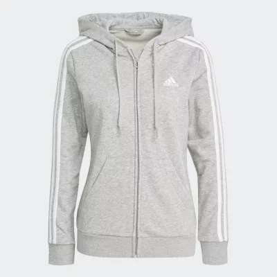 Adidas Essentials French Terry 3-Stripes Full-Zip Hoodie