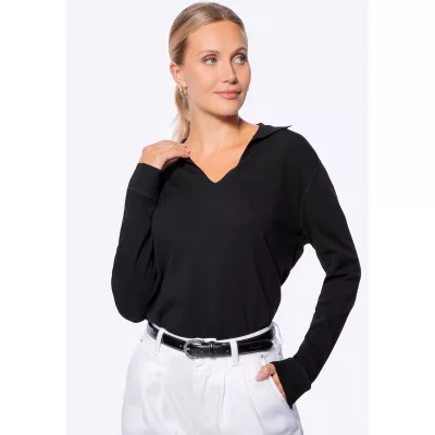 Wittchen Sweter damski z dekoltem V-neck czarny