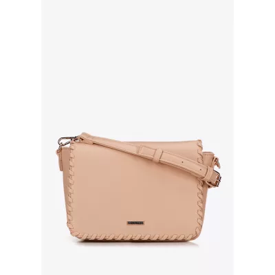 Wittchen Damska crossbody z obszytą klapą beżowa