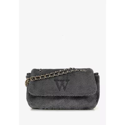 Wittchen Damska torebka crossbody z futerkiem szara