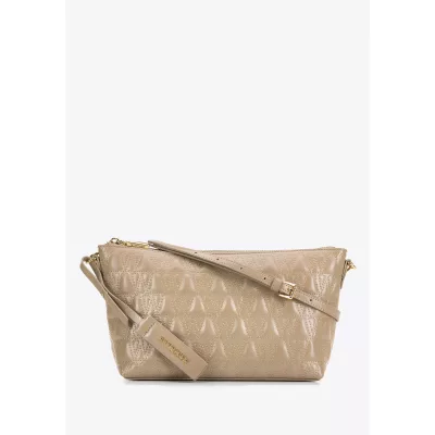 Wittchen Damska torebka crossbody ze skóry z przeszyciami beżowa