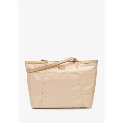 Wittchen Torebka shopperka żakardowa w monogram kremowa