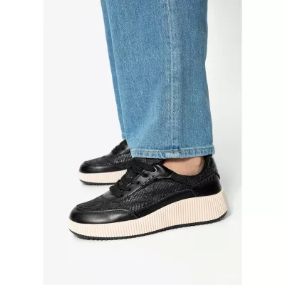 Wittchen Damskie sneakersy z ekoskóry czarne