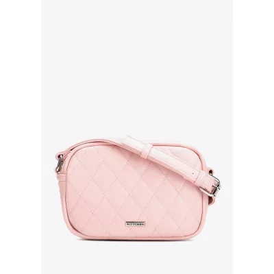 Wittchen Damska torebka crossbody z imitacji skóry różowa