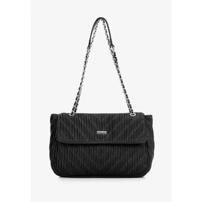 Wittchen Crossbody z ekoskóry na łańcuszku czarna