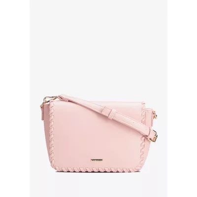 Wittchen Damska crossbody z obszytą klapą różowa