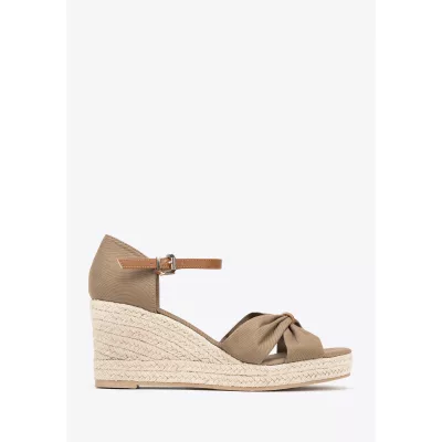 Wittchen Damskie espadryle z kokardą z przodu khaki