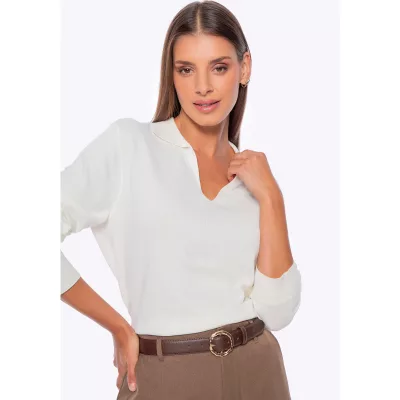 Wittchen Sweter damski z dekoltem V-neck kremowy