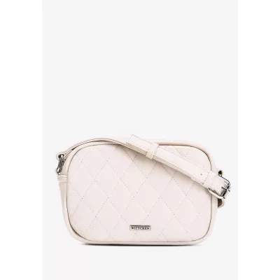 Wittchen Damska torebka crossbody z imitacji skóry złamana biel