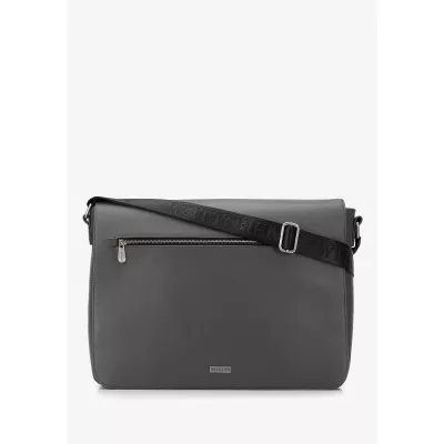 Wittchen Męska torba na laptopa 13” z matowej ekoskóry na ramię szara