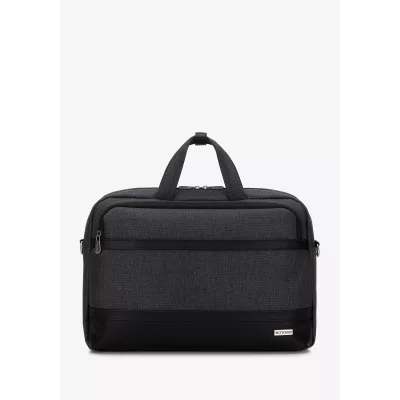 Wittchen Męska torba na laptopa 15,6” z lamówką z ekoskóry czarna