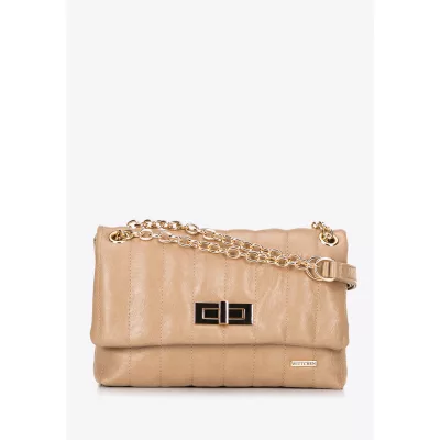 Wittchen Damska crossbody z ekoskóry dwukomorowa mała beżowa
