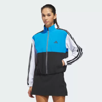 Adidas Kurtka Beyond The Course Twistweave ze wzorem z blokami kolorów i suwakiem na całej długości