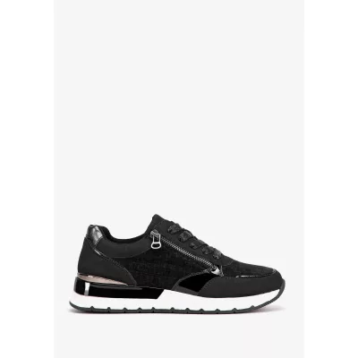 Wittchen Damskie sneakersy z suwakiem na boku czarne