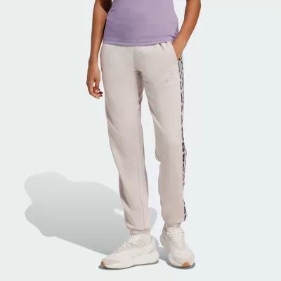 Adidas Seasonal Essentials Leopard Print French Terry Joggers with 3-Stripes