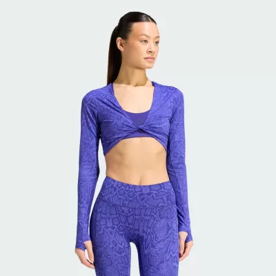 Adidas Dwustronna koszulka z długim rękawem PrimeLift Workout Snake Twist