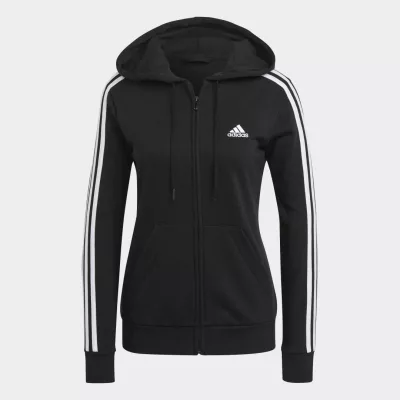 Adidas Essentials French Terry 3-Stripes Full-Zip Hoodie