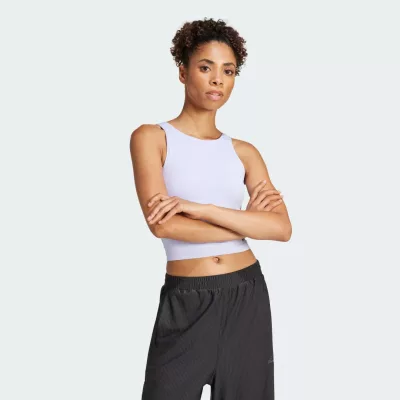 Adidas Yoga Crop Tank Top With Inner Shelf Bra