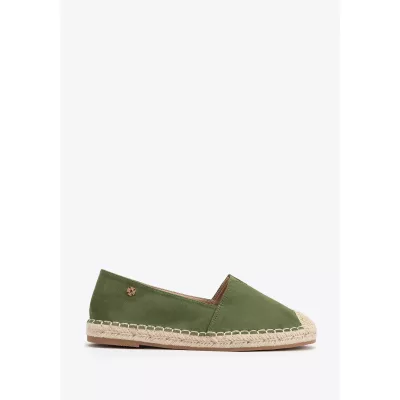 Wittchen Damskie espadryle z plecionym noskiem zielone