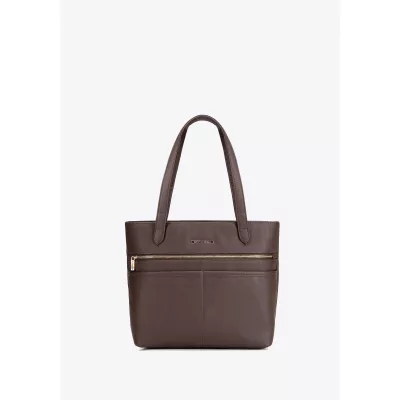 Wittchen Elegancka damska shopperka miejska ciemny brąz