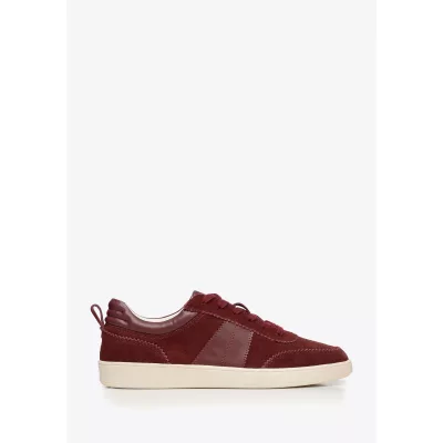 Wittchen Damskie sneakersy ze skóry zamszowej bordowe