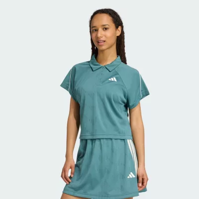 Adidas Koszulka polo Stadium z 3 paskami, inspirowana tenisem, z tkaniny żakardowej
