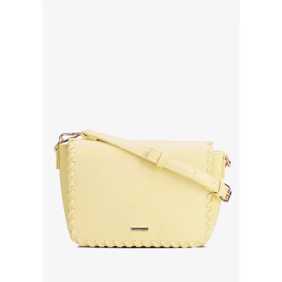 Wittchen Damska crossbody z obszytą klapą żółta