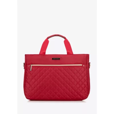 Wittchen Torba na laptopa 14'' biznesowa z pikowaniem wiśniowa