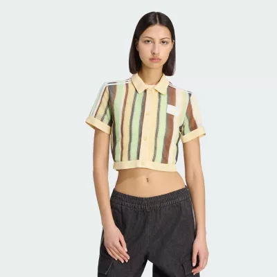 KOSZULKA POLO ADIDAS ORIGINALS SUMMER GLOW STRIPED CROPPED