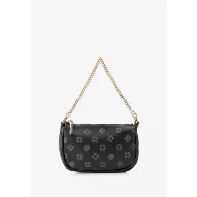 Wittchen Etui ze skóry w monogram na łańcuszku czarna