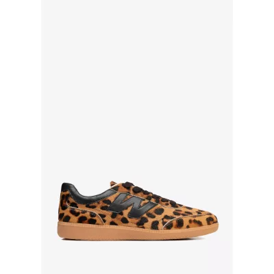 Wittchen Damskie sneakersy z naturalnego włosia brązowo - czarne