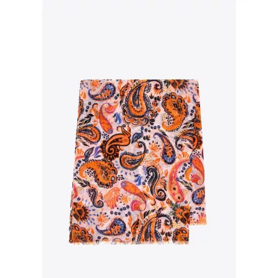 Wittchen Damski szal w motyw paisley multikolor