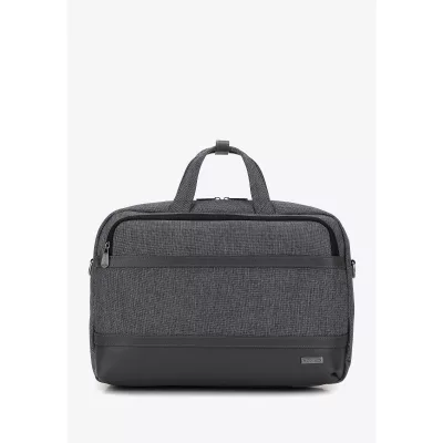 Wittchen Męska torba na laptopa 15,6” z lamówką z ekoskóry szara