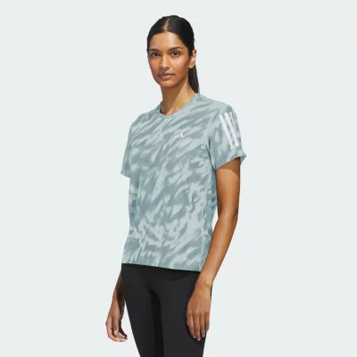 Adidas Own The Run Allover Print T-Shirt